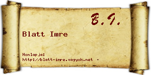 Blatt Imre névjegykártya